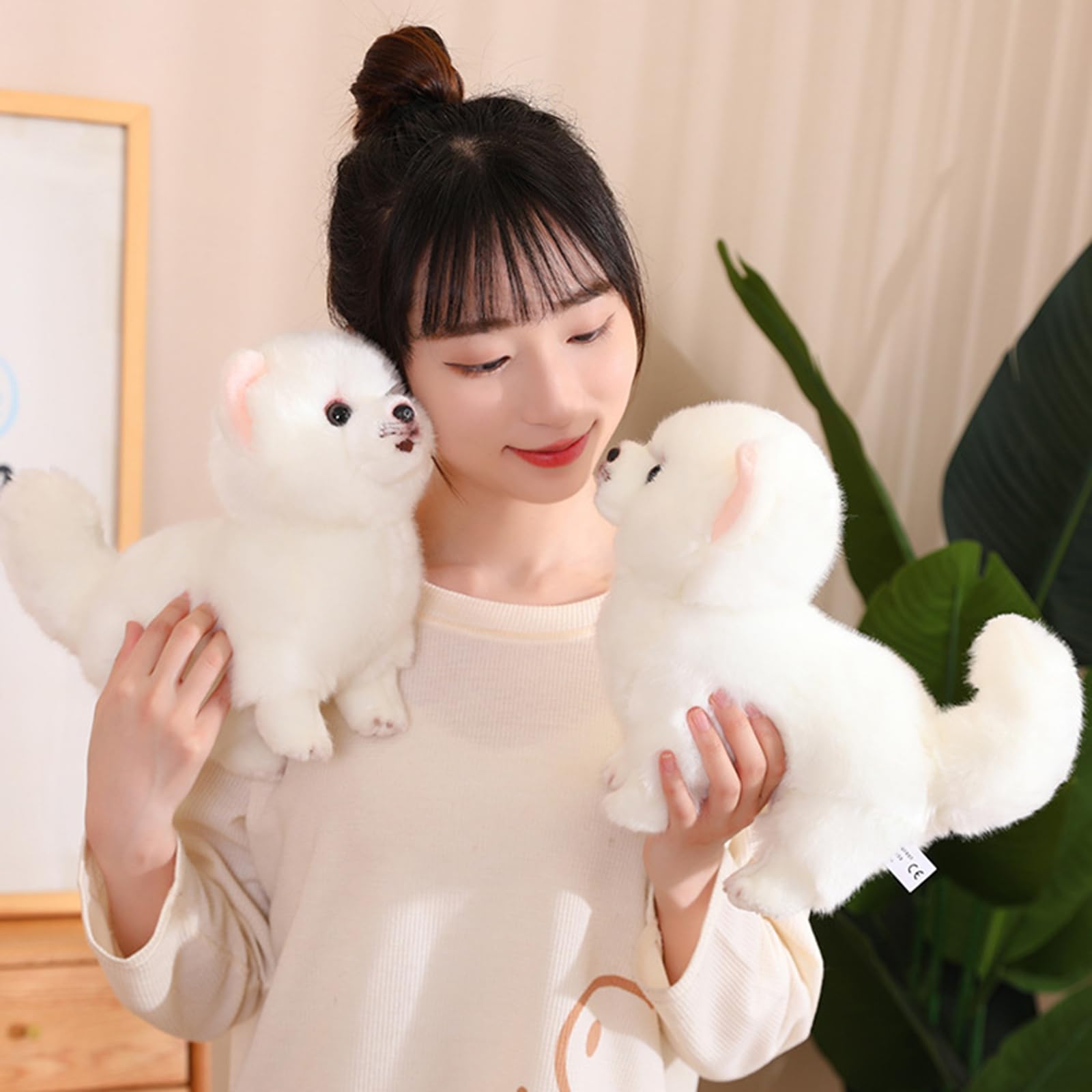 Generisch Empatía edificio, juguete de peluche suave para perro, vínculo familiar, muñeca de compañía, figura de confort pomerania realista, perro de peluche