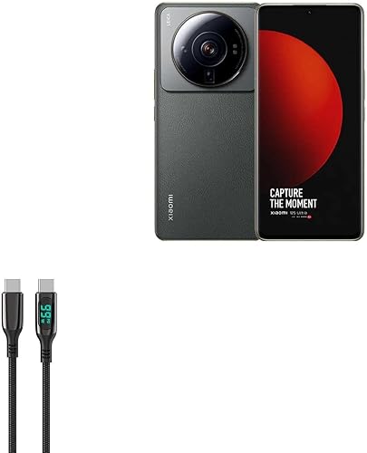 BoxWave - Cable compatible con Xiaomi 12S Ultra (cable por BoxWave), cable PD PowerDisplay (6 pies) - USB-C a USB-C (100 W), cable de nailon