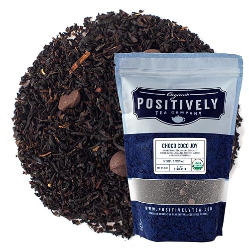 Miniatura 1 de Joy de coco y chocolate orgánico, bolsas de té de hojas sueltas, Positively Tea LLC. (453.5 g - 1 lb).