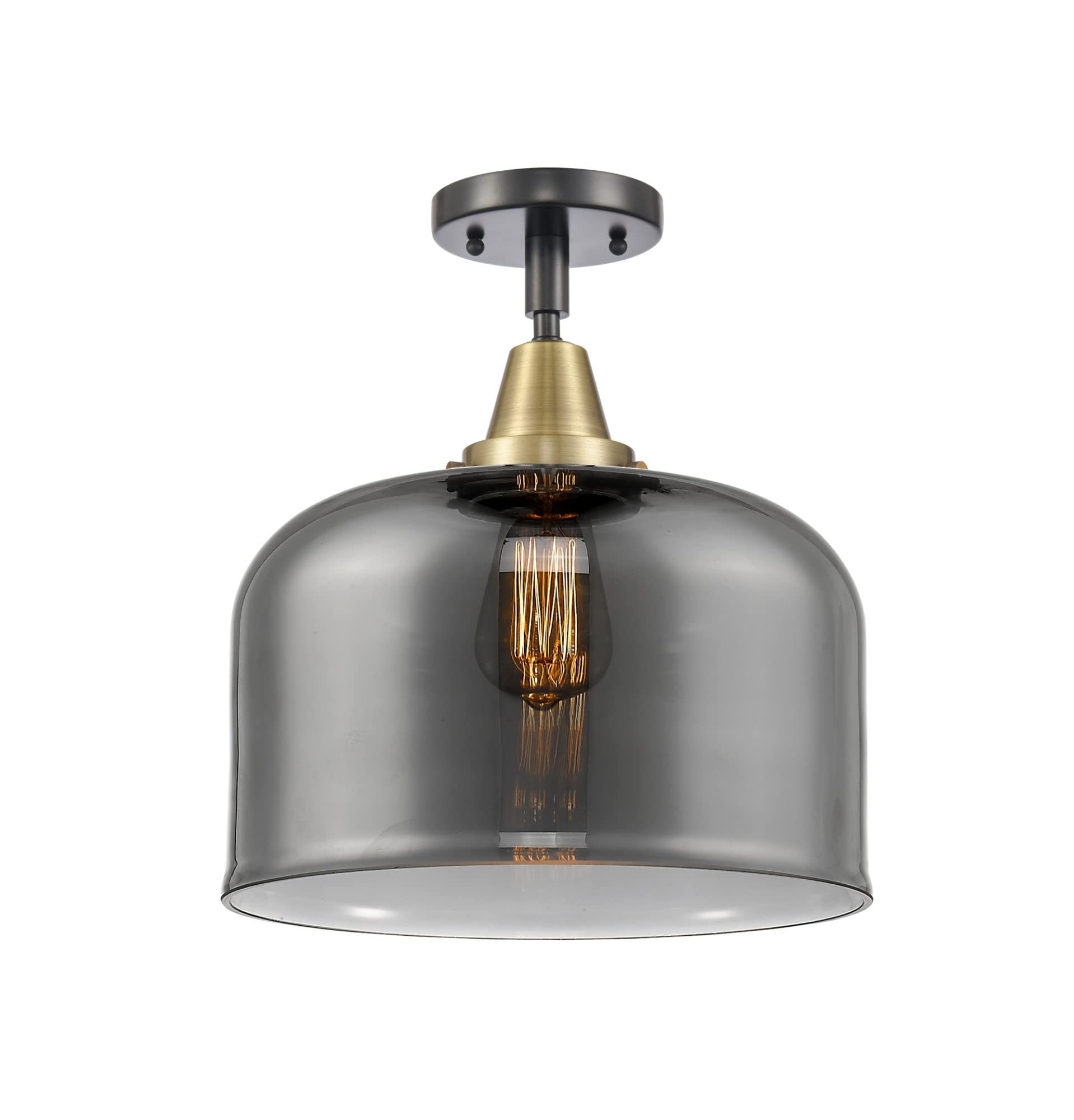 Innovations 447-1C-BAB-G73-L One Light Flush Mount from Franklin Restoration Collection