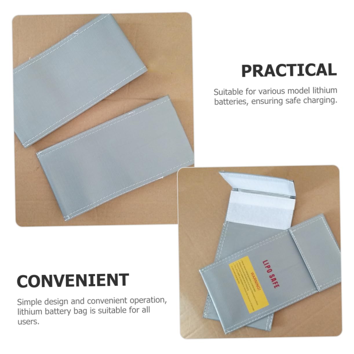 LALAFINA Lithium Battery Fireproof Safety Bag Explosion Battery Compartment for Charging Durable Compatibility for Various Model Lithium Batteries