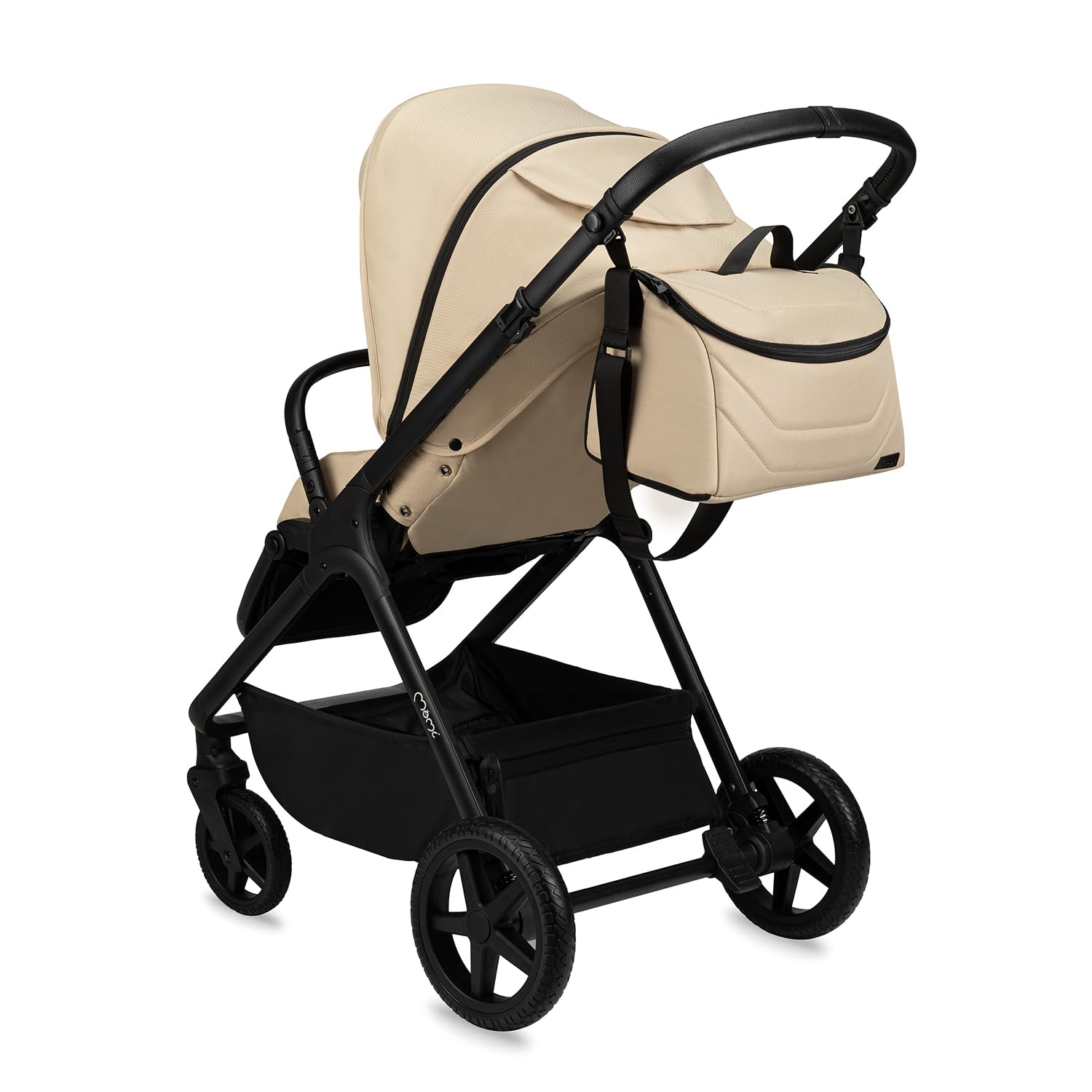 MoMi GISELLE Kombi-Kinderwagen 2 in 1 mit Buggy-Funktion, 5-Punkt-Sicherheitsgurt, ab dem 1. Lebenstag, bis 22 kg Körpergewicht (Buggy), Einkaufskorb, Matratze, Regenschutz und Wickeltasche