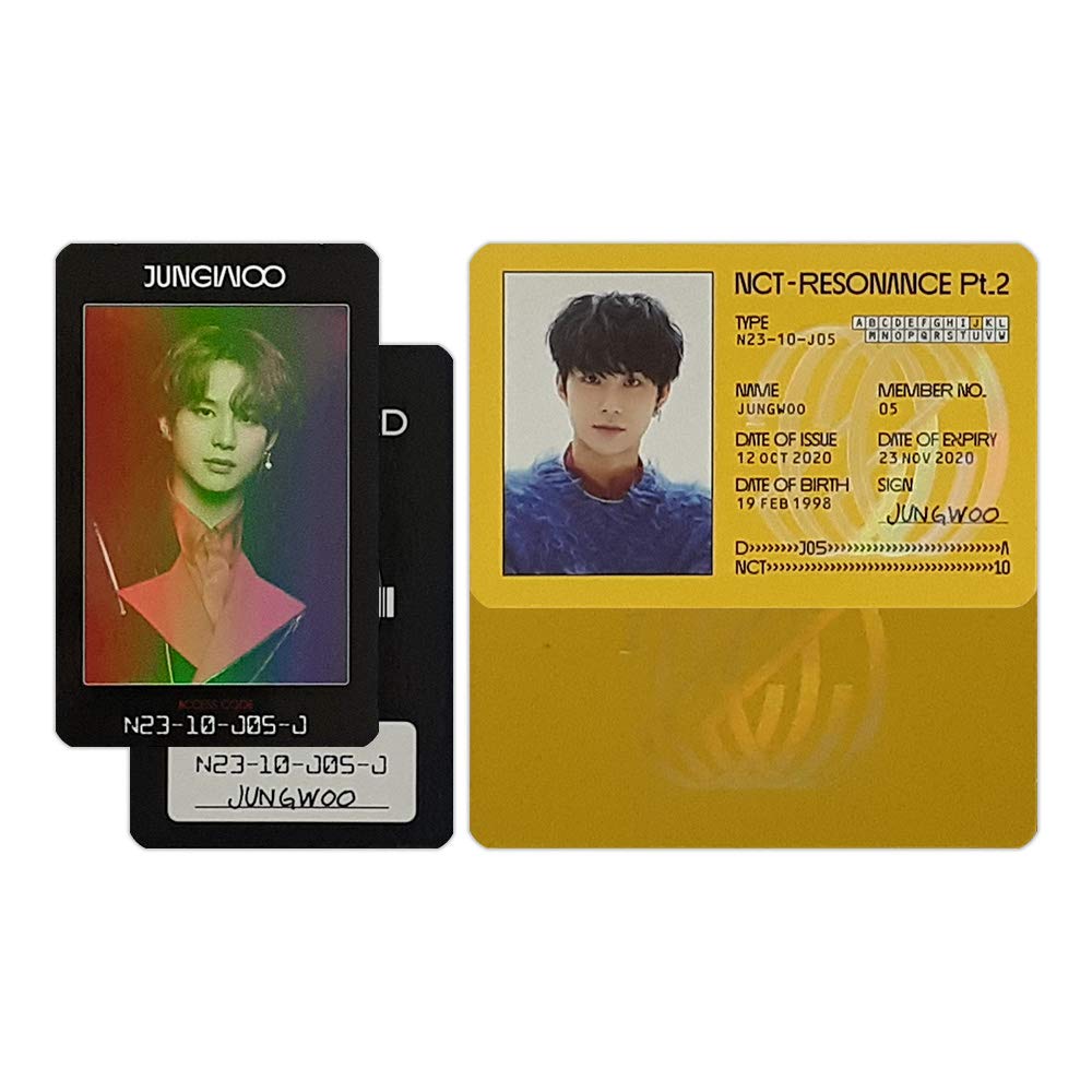 Carte d'identité NCT 2020 Resonance Pt.2 carte d'accès Jungwoo Set_2pcs Kpop