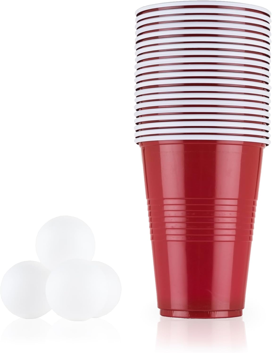 True Neon Kit, Beer Multicolor Set of 24 Cups and 4 Ping Pong Balls, Set of 1, Assorted