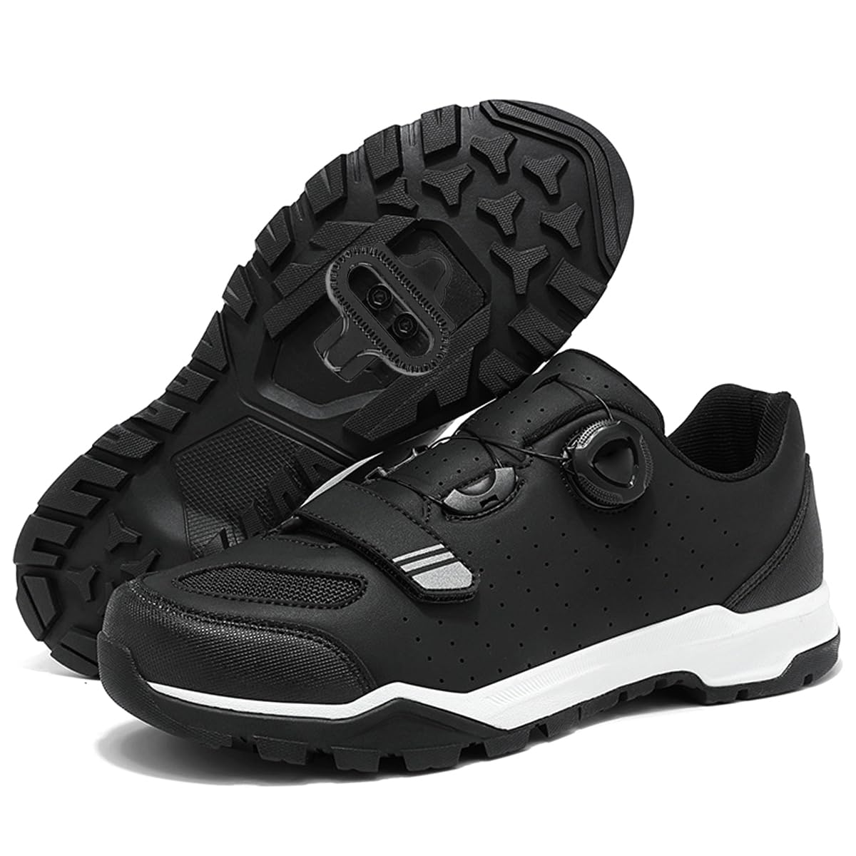 Zapatilla de Ciclismo MTB Hombre, Zapatos Bicicleta de Montaña Antideslizantes Compatibles con SPD Lock System Unisex Adulto Respirables