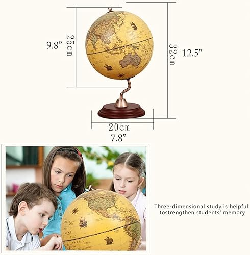 Miniatura 2 de Globo Terráqueo - Globo de escritorio de 10 pulgadas, globo geográfico antiguo estilo océano con base mundial y soporte de metal de arco vintage,