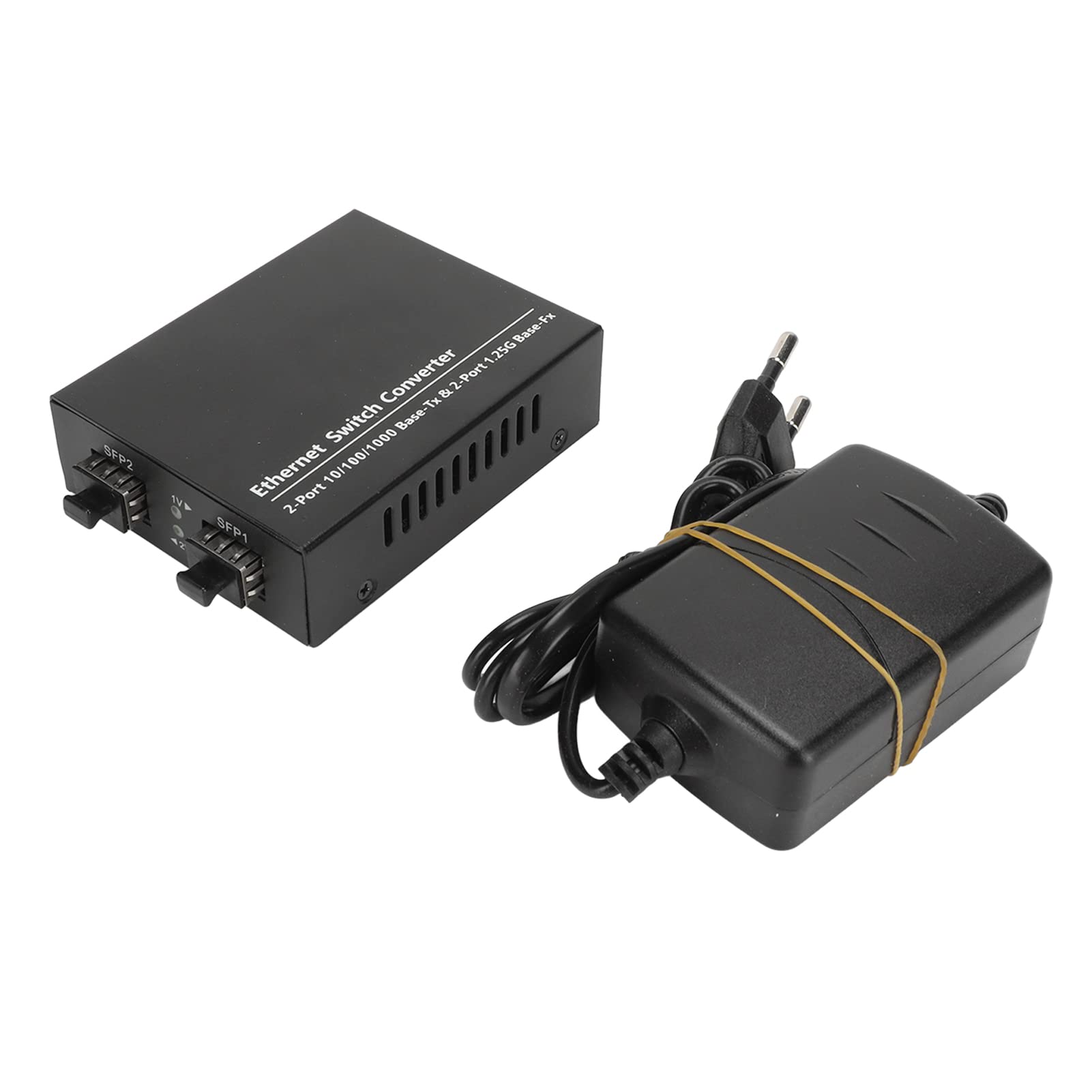 Gigabit Fibre Media Converter, Konwerter SFP na RJ45 Ethernet Plug and Play Fibre Transceiver Moduł SFP, 10/100/1000Base TX, Transmisja do 120 Km