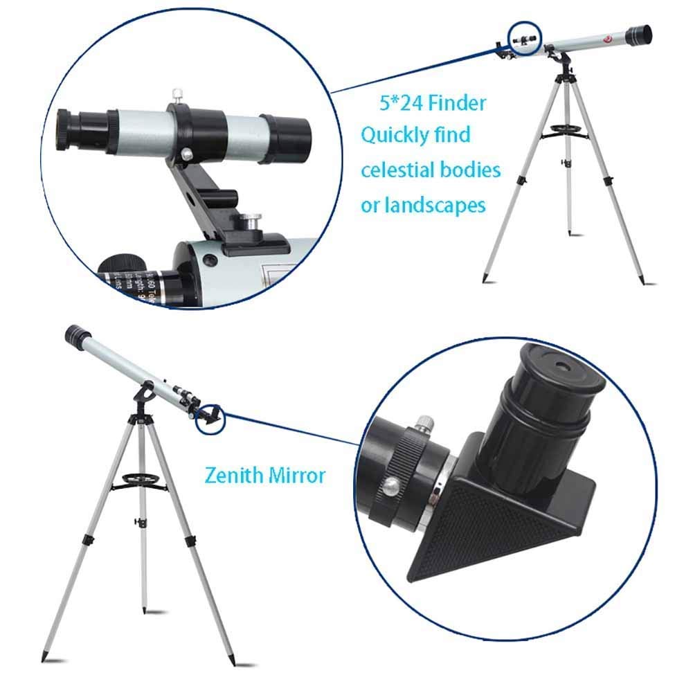 Telescopio astronomico rifrattore Spaziale con treppiede Regolabile, Giocattoli educativi, telescopi monoculari, telescopio Spaziale monoculare per Esterni per Bambini Principianti