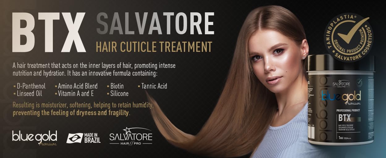 SALVATORE Blue Gold Premium – Professional Hair Realignment Keratin Treatment & BTX Haircare System