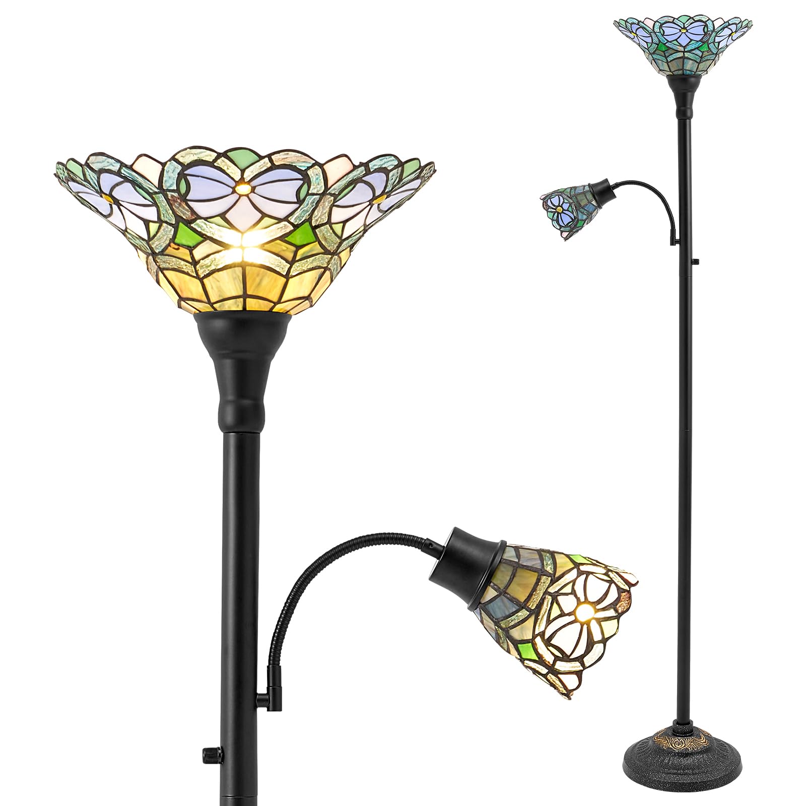 Luvkczc Tiffany Floor Lamp, Stained Glass Lamp Victorian Style