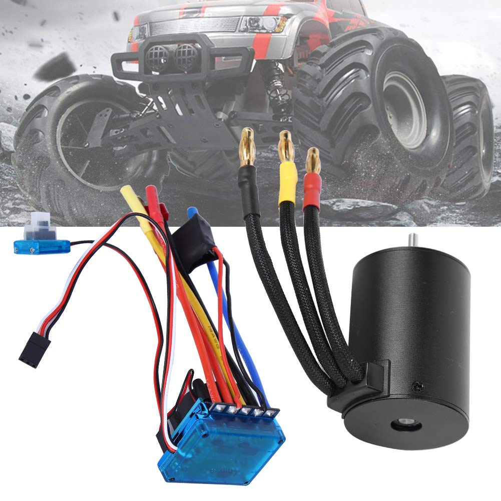 High Efficiency 3650 3100KV Brushless Motor with ESC for 1/10 RC Cars (80A)