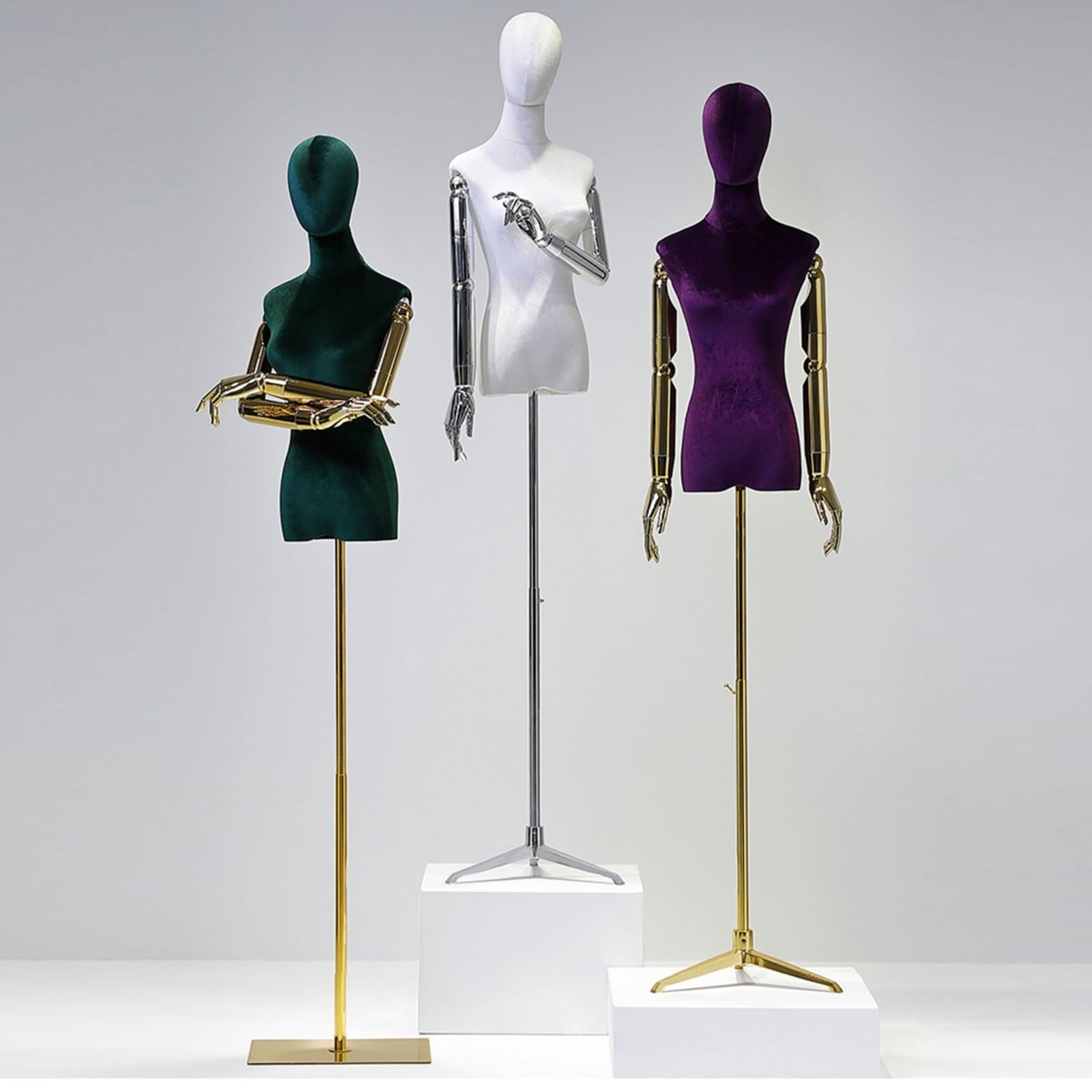 Manichino Sartoriale Regolabile Donna Viene Fornito con Una Bellissima Base in Metallo, Le Articolazioni Delle Mani Elettrolitiche Sono Flessibili, Manichini Donna Negozio Abbigliamento per Abbigliame