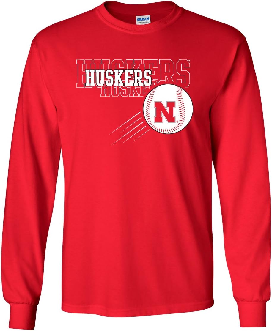 CornBorn Nebraska Huskers x 3 Baseball Long Sleeve Tee Shirt
