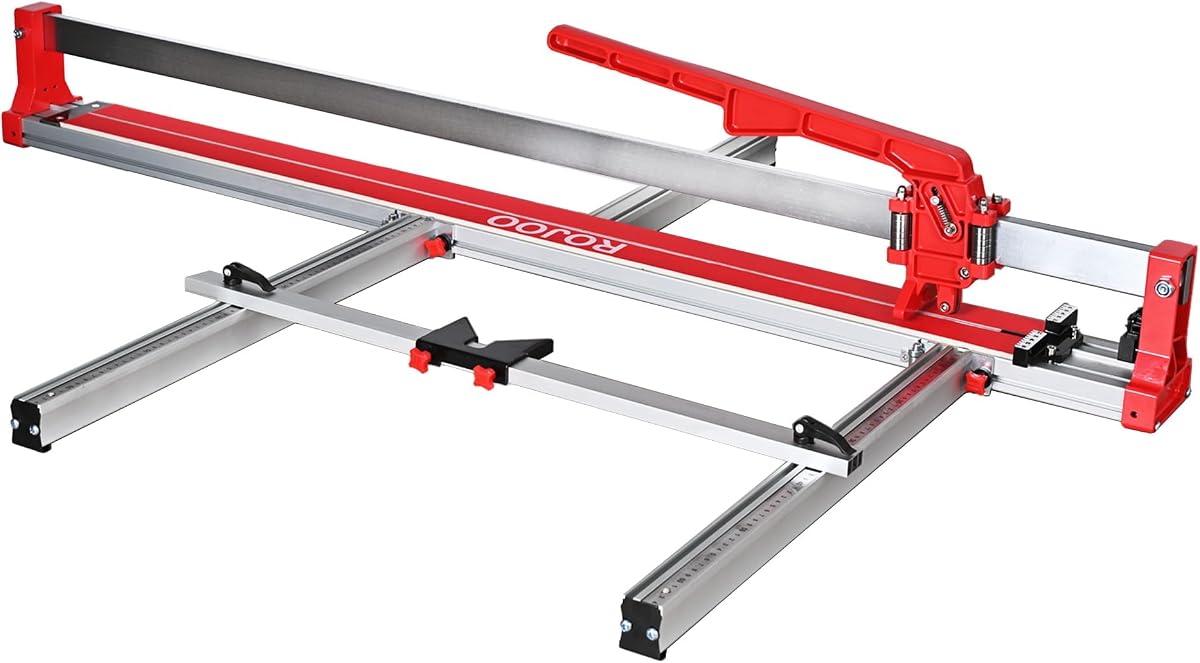 48" 1200mm Ceramic Porcelain Manual Floor Tile Cutter with Sliding Guide,Professional Heavy-Duty Aluminium Base, Adjustable Measurement Scale R2823 (48inch)
