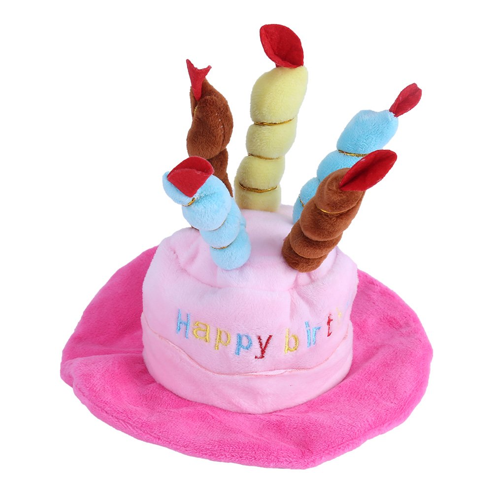 Happy Torta Cappello Per Cane Gatto Da Compleanno Pet Costume Da Compagnia Cappello Da Compagnia Per Animale Domestici Funny Dress Up Party Pet(rosa)