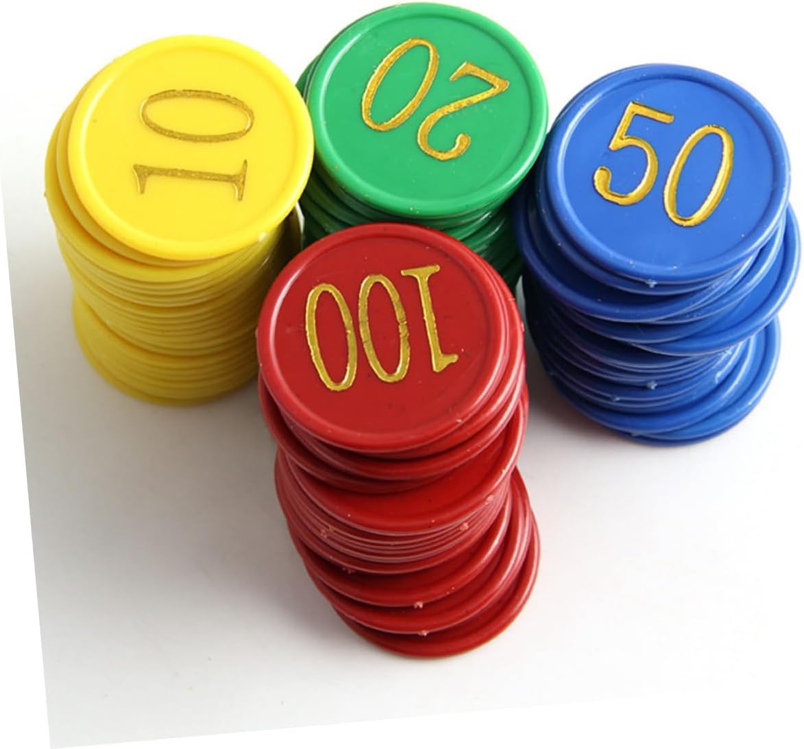 80pcs Colored Game Chips Round Plastic Counting Disks for Bingo and Learning Activities for Home Classroom and Parties