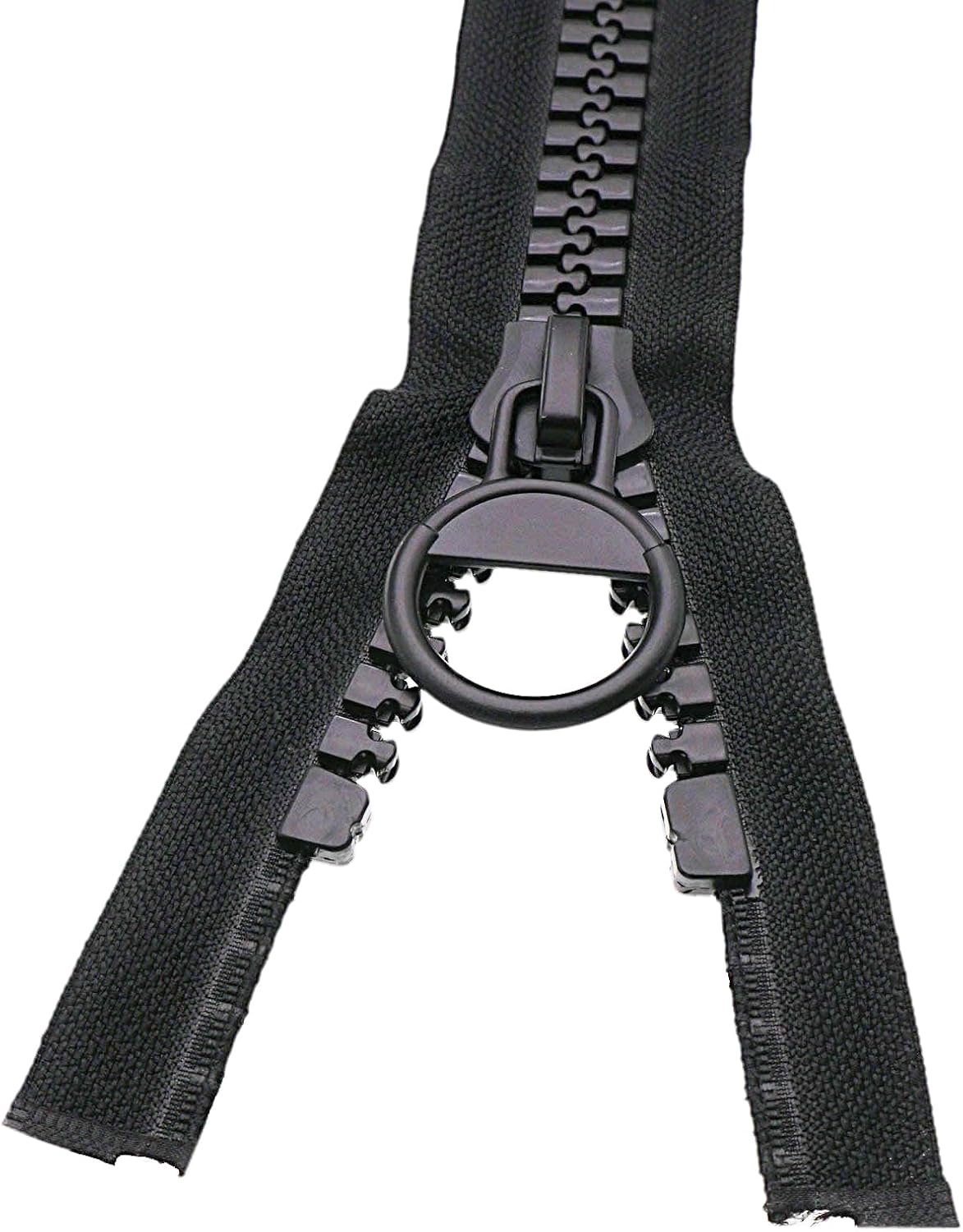 61cm #20 Super Large Separating Zippers with Zinc Alloy Metal Zipper Slider, Heavy Duty Plastic Zippers for Sewing Tents, Coats, Overcoats, Boat Covers, Canvas (Black) SHUNLI