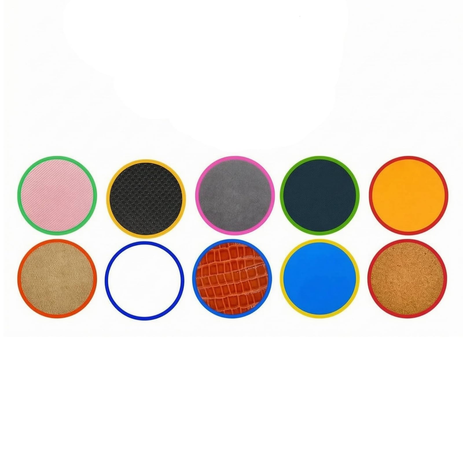 10 Stück bunt Gummi-Puzzlematte | rutschfeste Unterseite für sicheren Halt, Gummi-Tastpads mit strukturierter Oberfläche, strukturiert