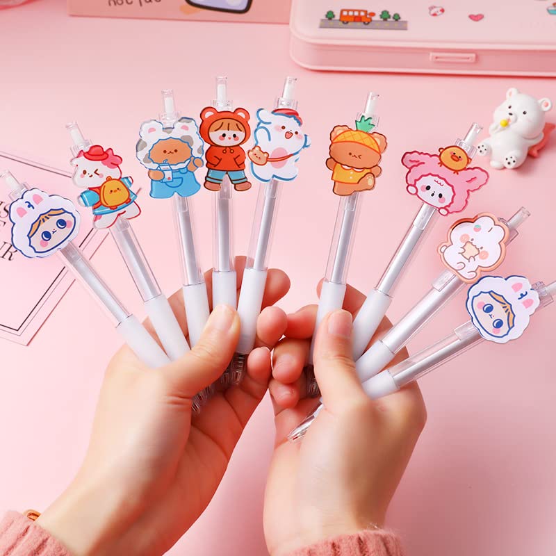HuaMuDM 30 stuks grappige gelpennen, shake kinderverjaardag, cadeautjesset, balpen voor kinderen met kleurrijk cartoondesign, grappige gelpennen met diermotief
