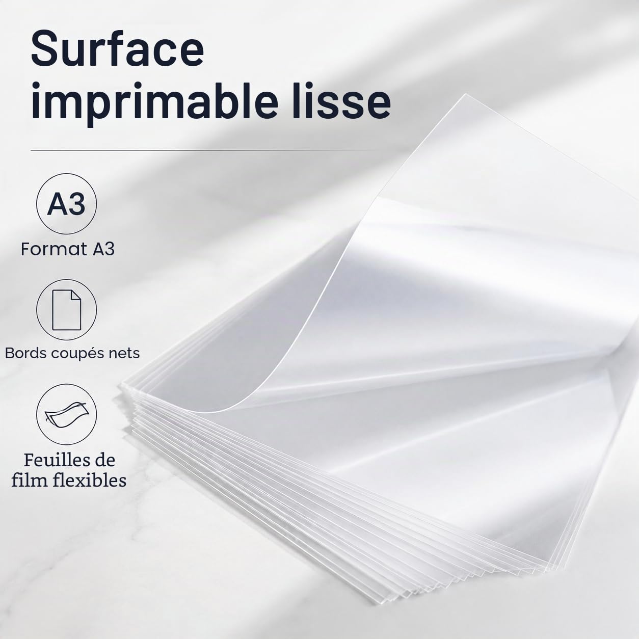 Lot de 50 feuilles transparentes A3 en acétate pour imprimante à jet d'encre, projecteur, imprimante laser, sérigraphies, 420 x 297 x 0,1 mm