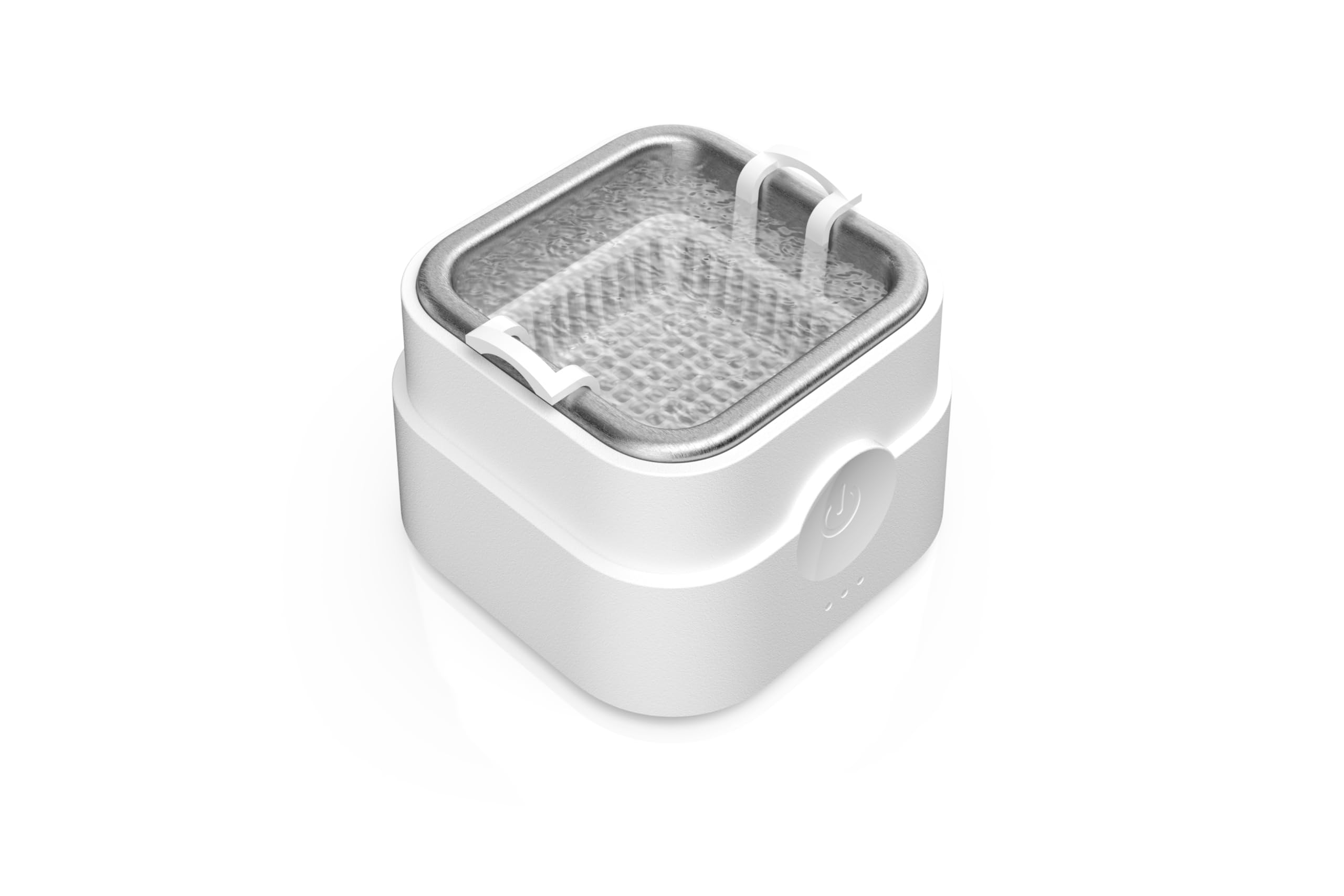 flow-med u-sonic 3 - Ultraschallreinigungsgerät - Wiederaufladbarer Akku | Ultraschallgerät Ohrpassstücke, Gehörschutz & Otoplastiken - Integrierter Akku - 360° Reinigung - 125ml Edelstahl – Behälter