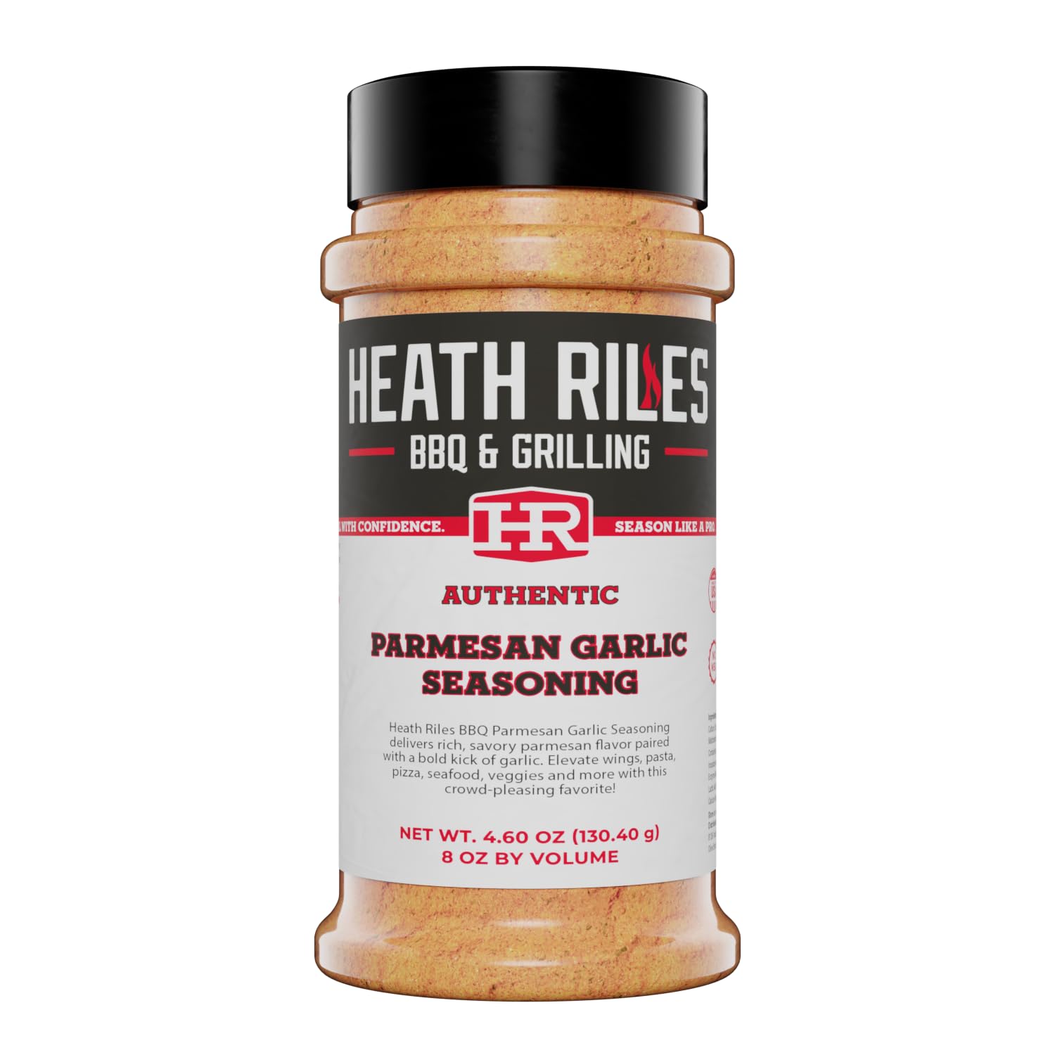 Heath Riles BBQ Rub - Parmesan Garlic Seasoning, Champion Pitmaster Recipe, Legendary Rubs For Smoking & Grilling, 80+ BBQ Championships, 8 oz.