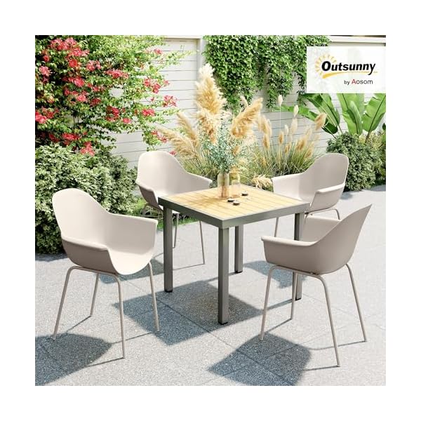 Outsunny Gartenstuhl Set 4-teilig Grau
