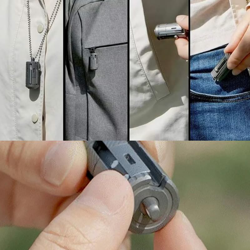 Miniatura 5 de Saker Herramienta de destornillador múltiple de titanio, todo en uno, multiherramienta con funciones modulares con extensión retráctil y opción de