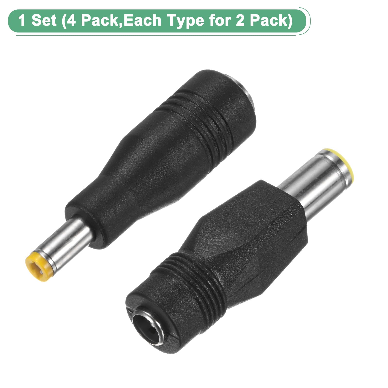 M METERXITY 2 Set Adattatore Connettori Cc Dc 8mm Femmina a Dc 5.5mm x 2.5mm Maschio e Dc 8mm Maschio a Dc 5.5mm Femmina Connettore Rame per Stazione Alimentazione Portatile/Generatori Solari