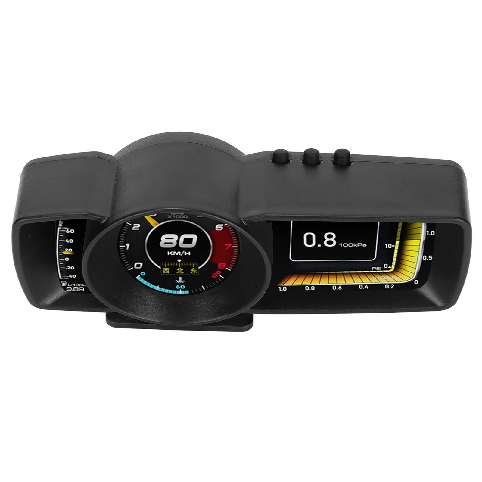 Wyświetlacz Samochodowy HUD OBDII GPS 3-calowy Ekran LCD, Alarm