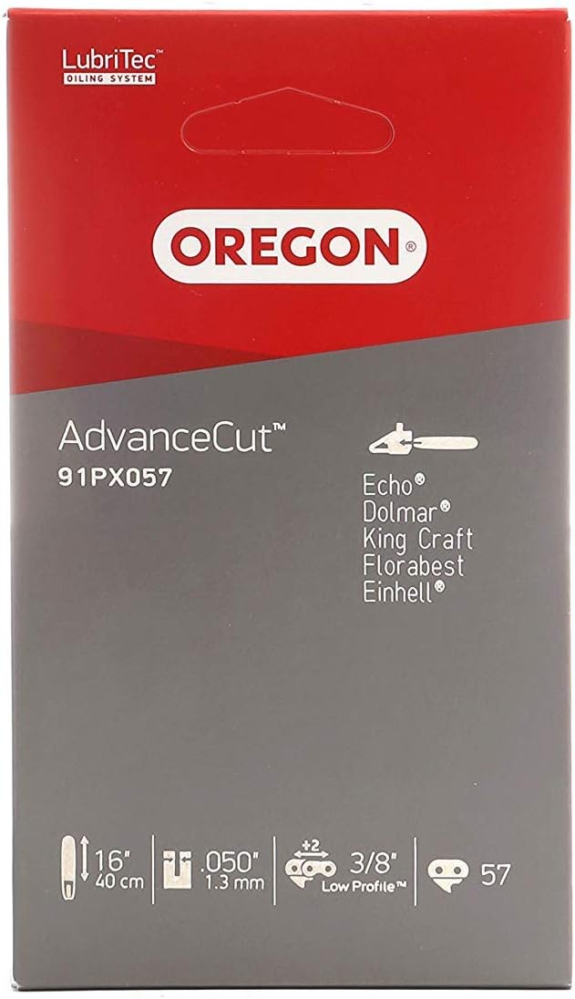 Oregon Type 91PX Chain, 57 Drive Links, Low Profile Chain 3/8" 91 1.3mm 0.50