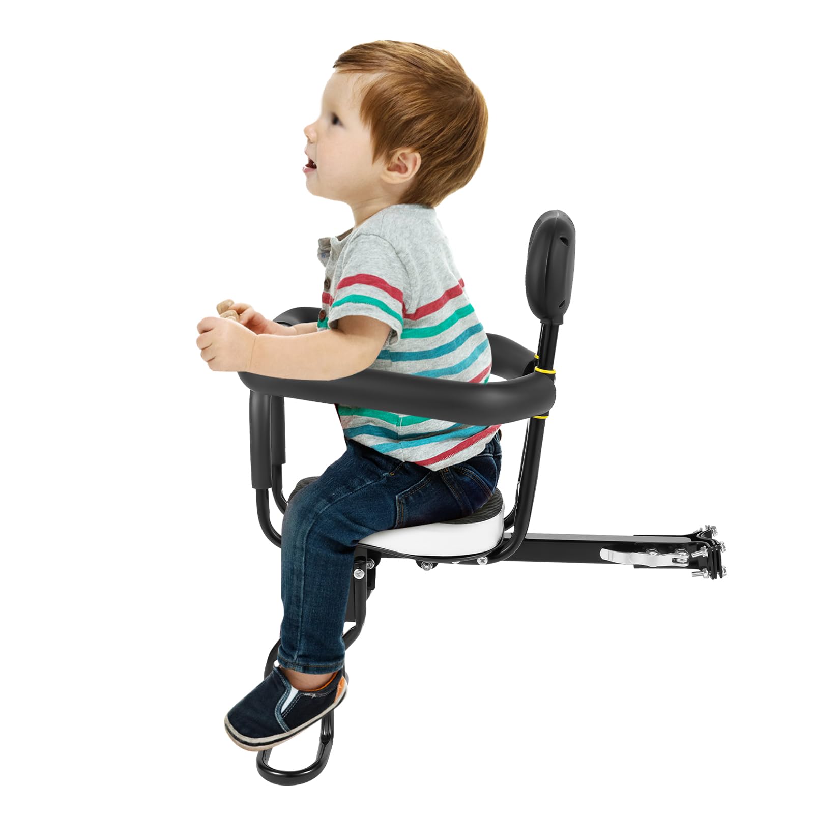 Siège enfant, siège de vélo, siège bébé avant avec arceau de sécurité et pédale, siège de vélo pour enfants jusqu'à 40 kg, de 6 mois à 3 ans