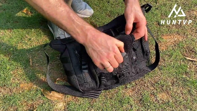 Borsa A Tracolla Tattica Uomo HUNTVP - Per Laptop 14 Pollici, Ideale Per Trekking E Sport | Nera - Foto 5