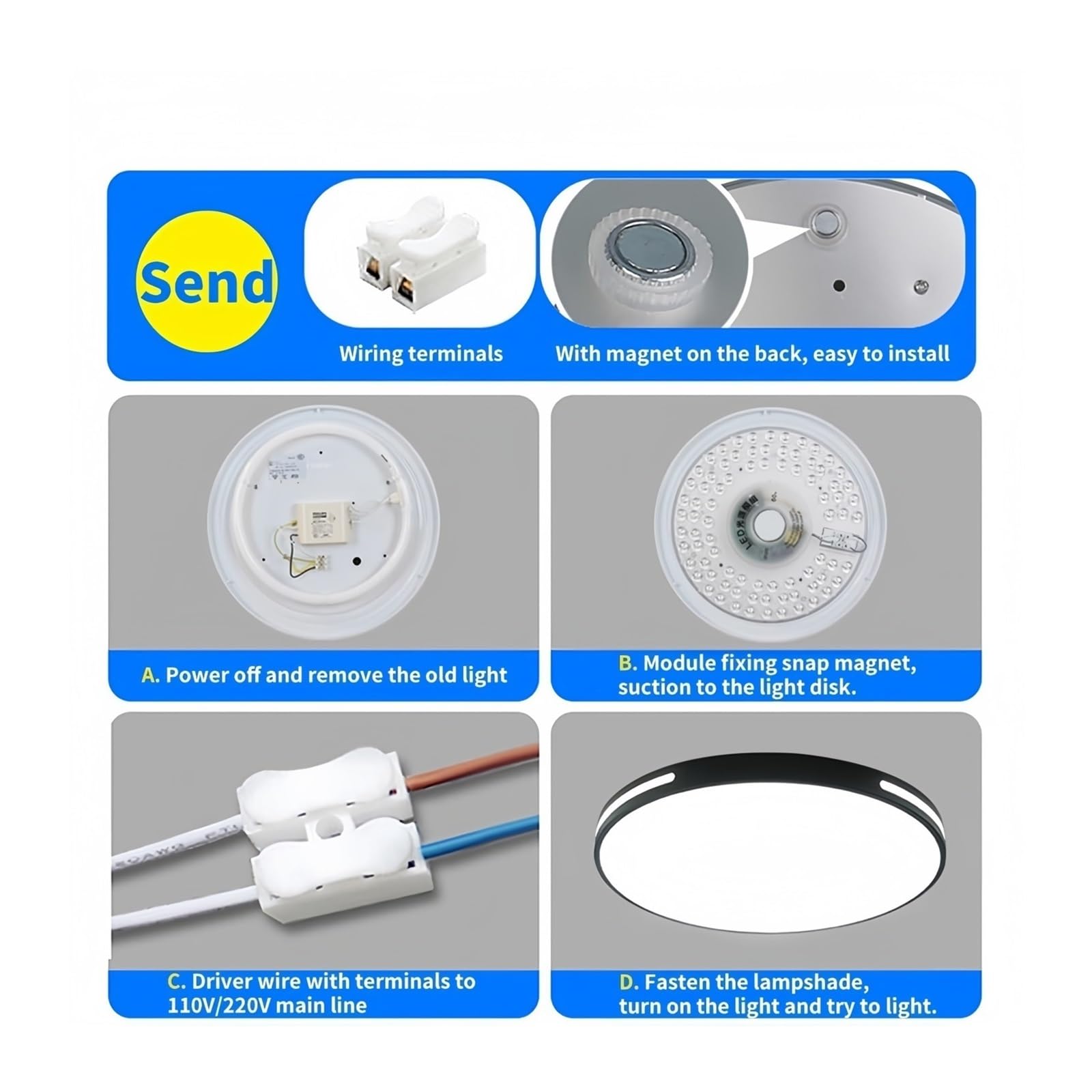 Amazon.co.jp : LEDモジュールライト 220V 12W 18W 24W 36W 白色光