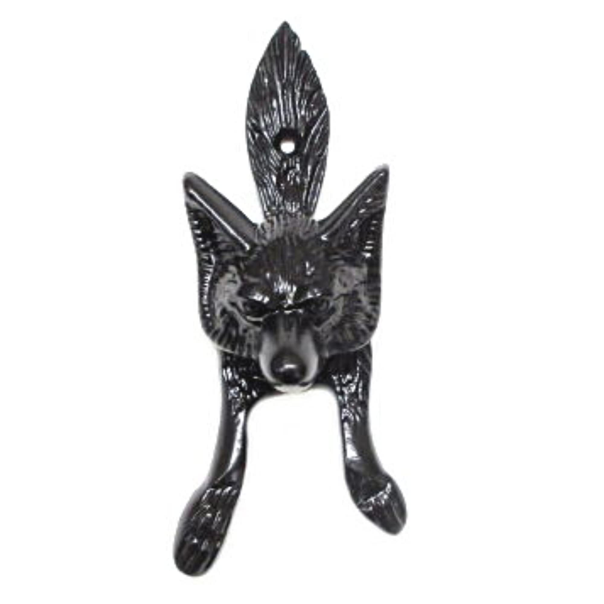 Castelion® Small Black Cast Iron Fox Door Knocker | High Quality Home Accessories | Animal Home Accessory | Easy to Attach | Unique Home Decor | 15cm x 6xm