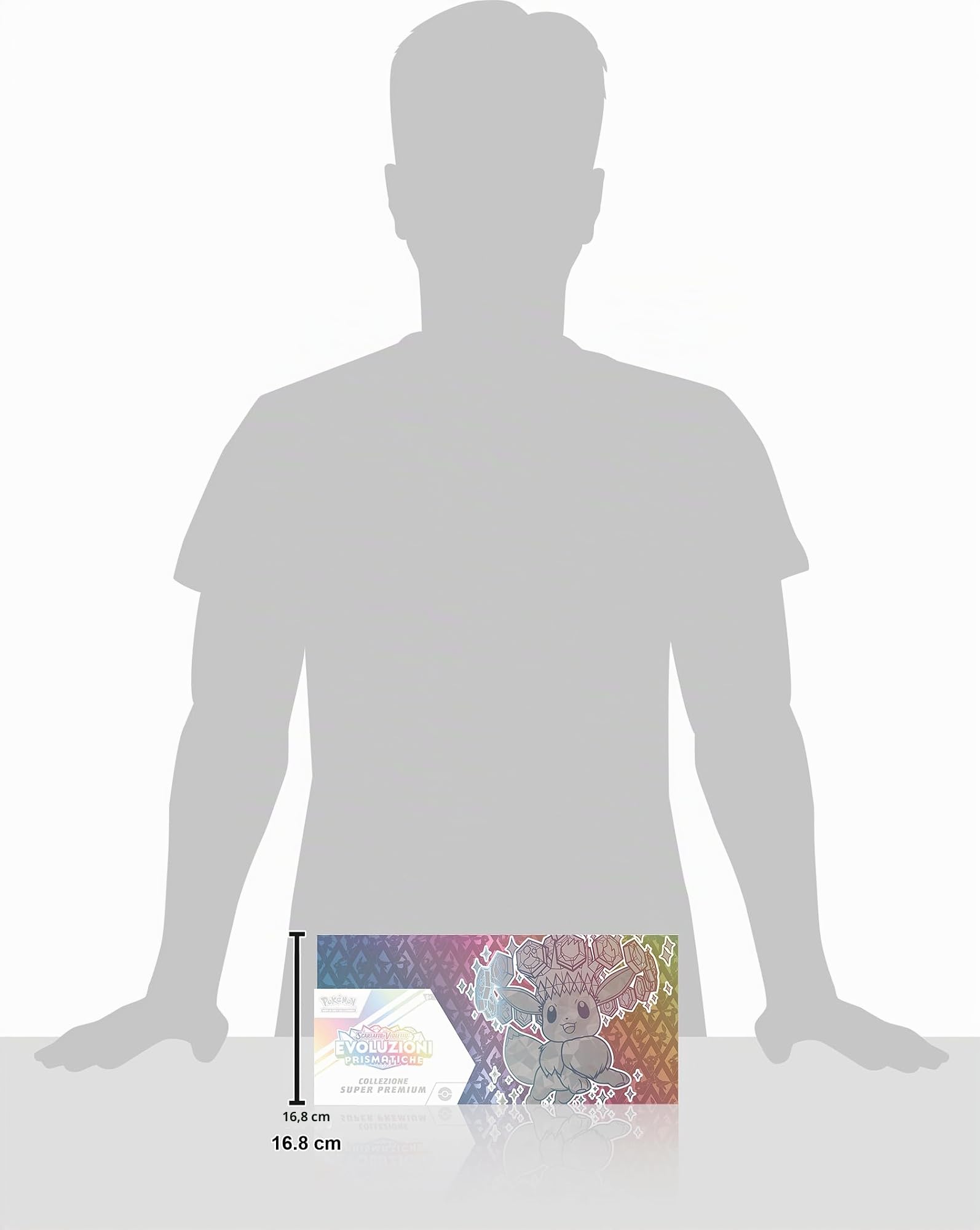 Pokémon GCC: Colección Super Premium Escarlata y Violeta - Evoluciones Prismáticas - una tarjeta promocional holográfica de cuerpo completo, una bolsa suave inspirada en Eevee y 15 sobres de expansión
