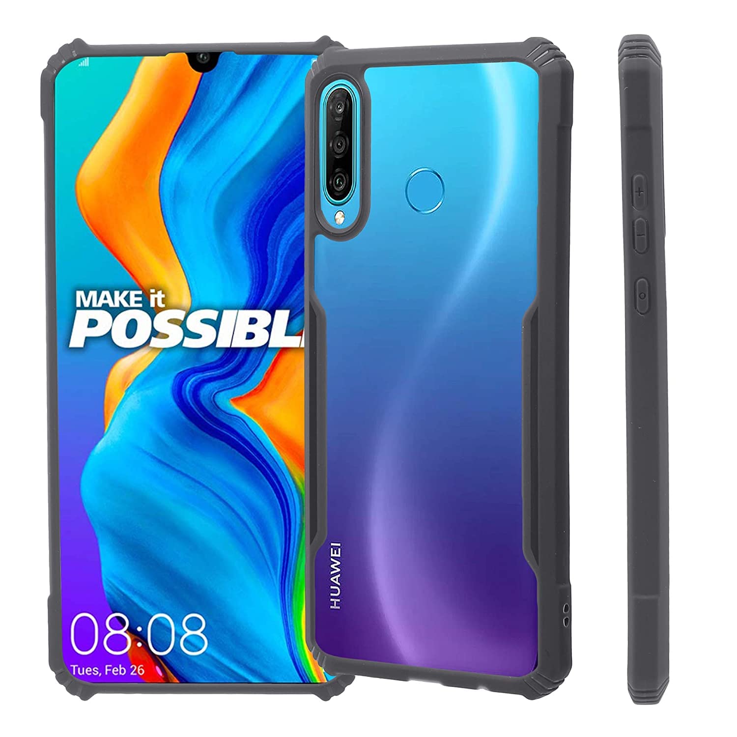 Plus 360 Degree Protection Black Border Back Cover for Huawei P30 lite - Black (B09WW4BBPV) Amazon Price History, Amazon Price Tracker