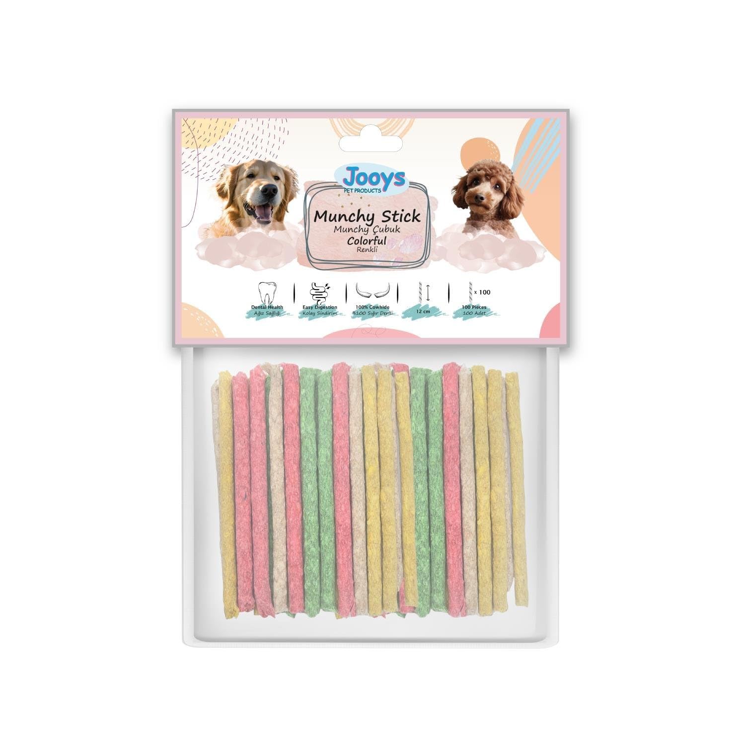 Renkli Munchy Çubuk 12 cm 100'lü