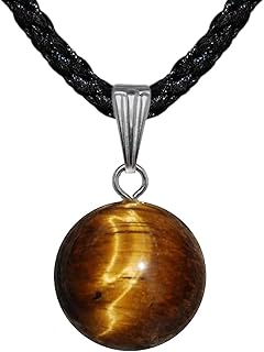 Sherif Gemstones Natural TIGERS EYE Beautiful Classic Necklace Pendant Charm for Women Men Girls Friend
