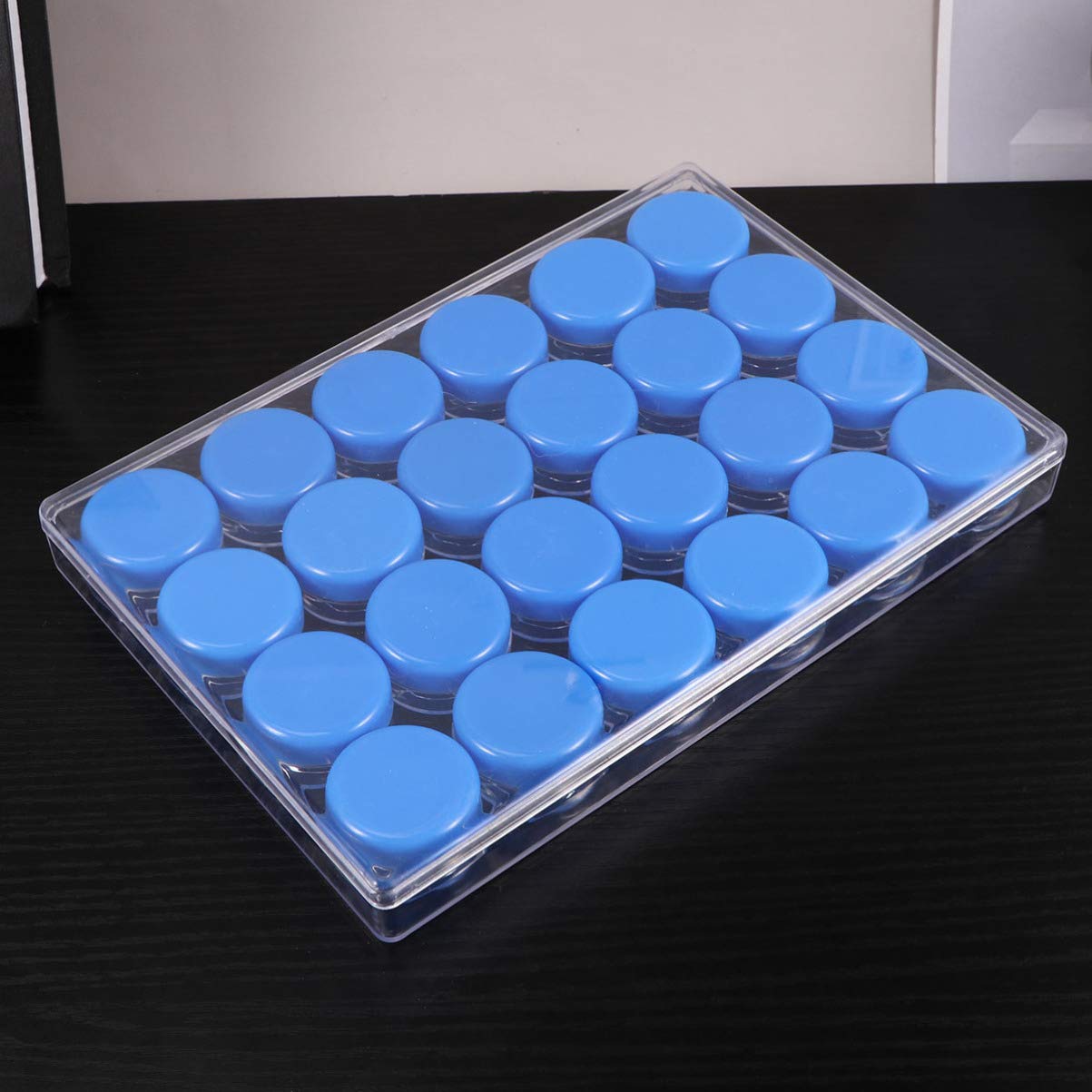 Set di 25 Flaconi Separati da Viaggio 10g in Pp Blu | Shampoo e Gel, Ricaricabili e Portatili, con Scatola Inclusa, per Viaggio e Attività All'aperto