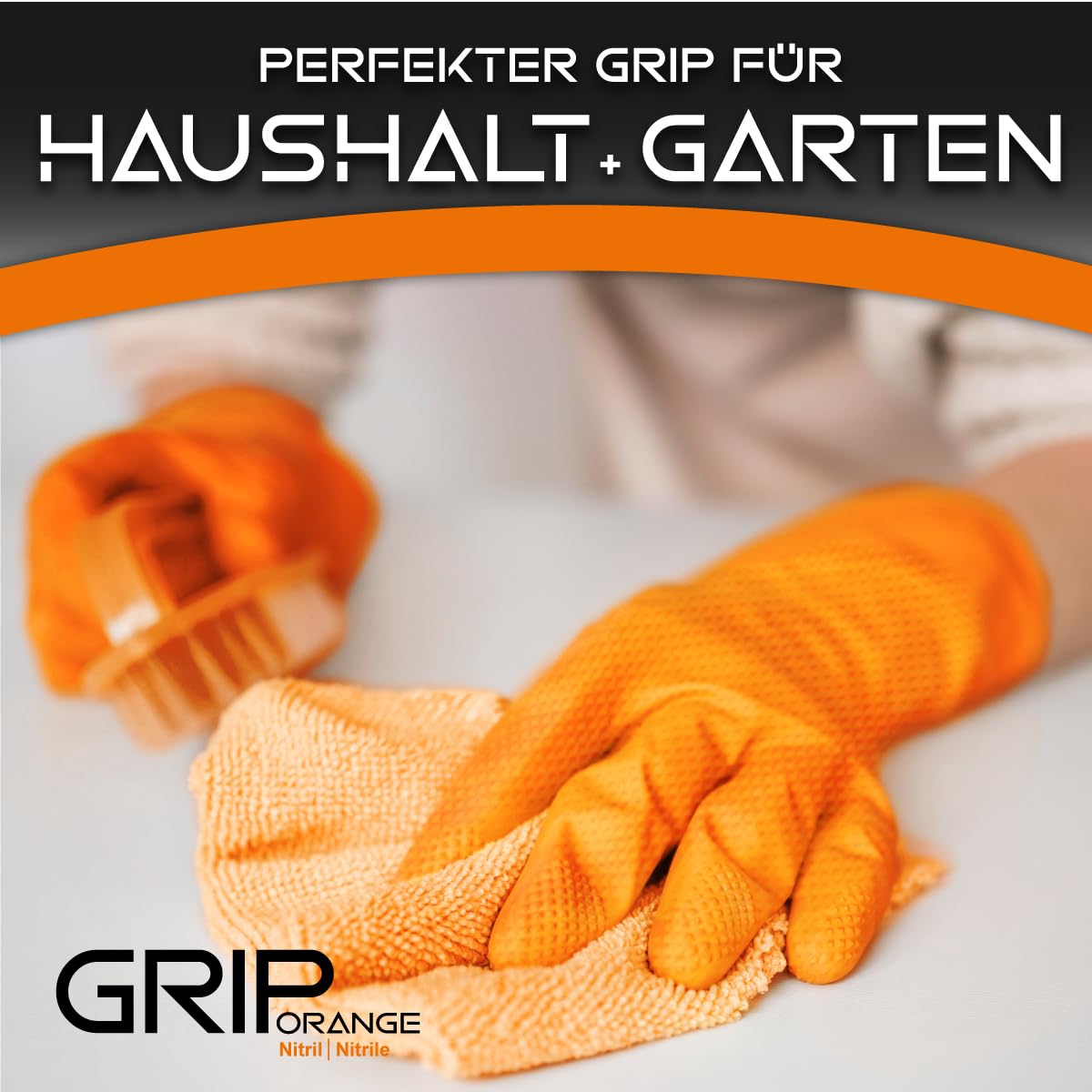Lot de 50 gants jetables en nitrile Orange Taille 8