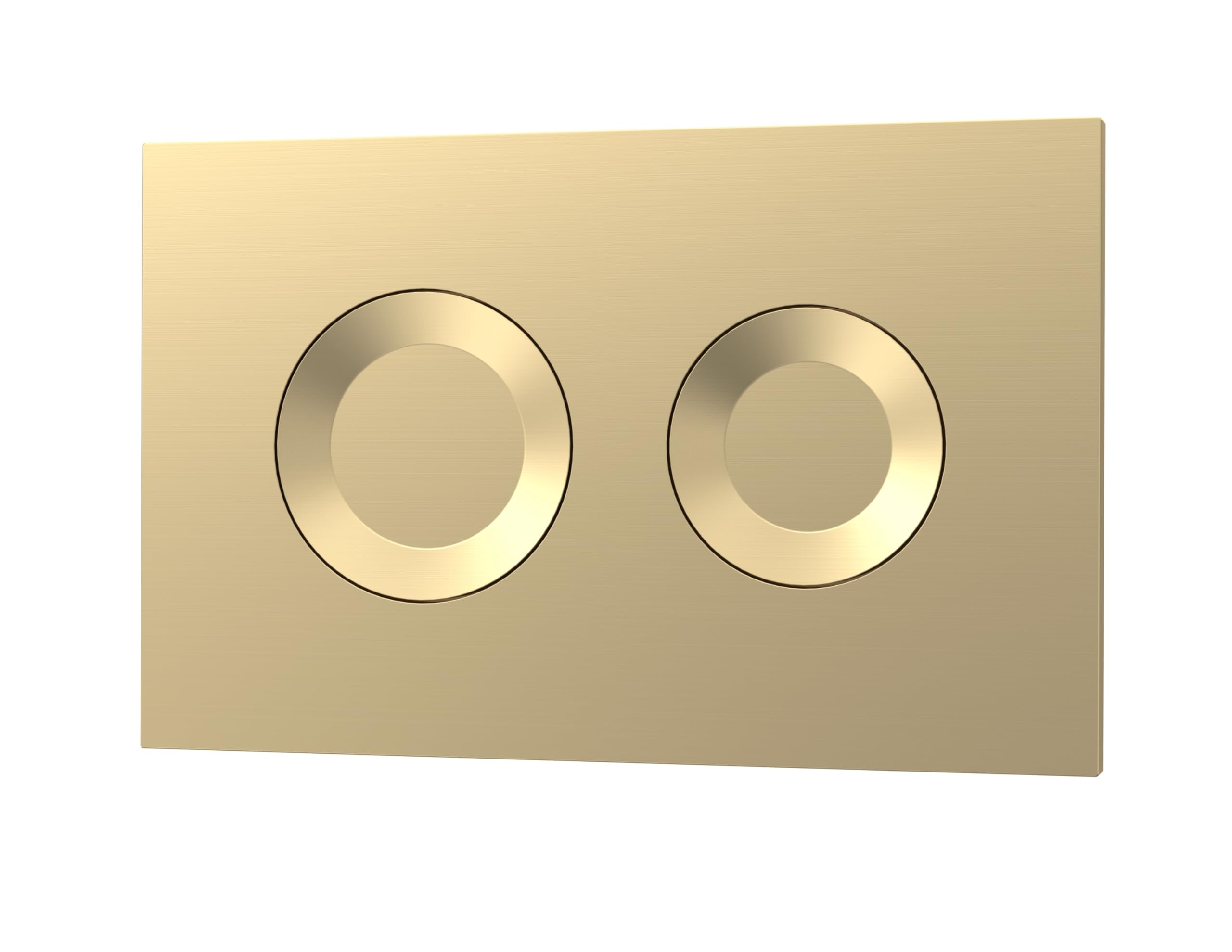 nuie XTY009PR8 Bathroom Accessories Modern Bathroom Dual Flush Plate with Round Buttons, 267 x 170 x 11mm, Brushed Brass