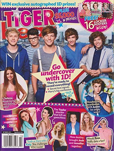 Tiger Beat Magazine - October 2012 - One Direction - Justin Bieber - Selena Gomez - Taylor Swift - Posters & Pin-Ups Inside