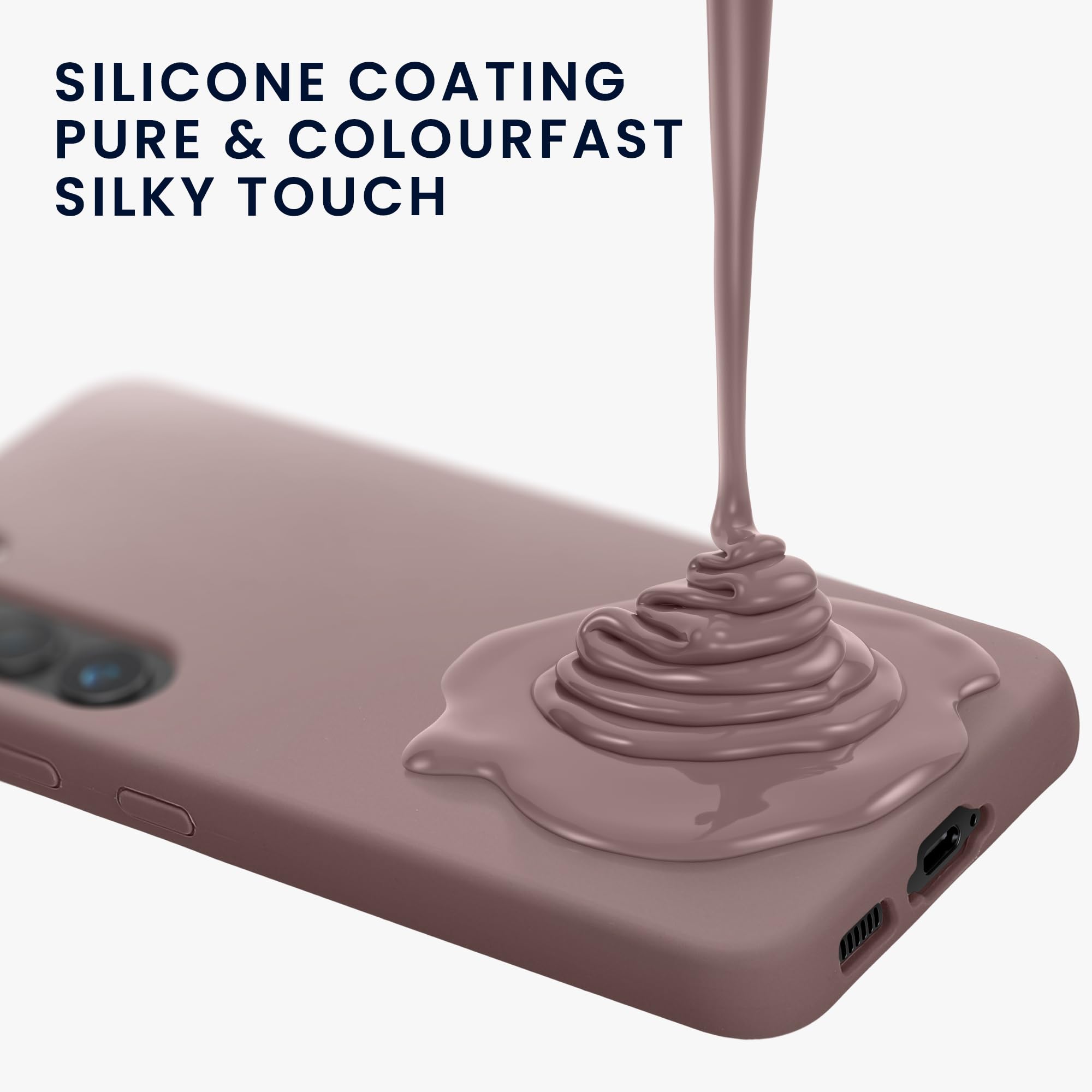 kwmobile Cover per iPhone 13 Custodia - Back Case per Smartphone in Silicone TPU - Protezione Gommata - lilla color carne