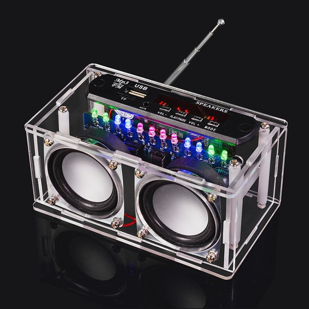 Kit de soudure pour haut-parleur radio FM à monter soi-même, AUX, USB, carte TF, lumières LED et télécommande, projet électronique éducatif pour débutants