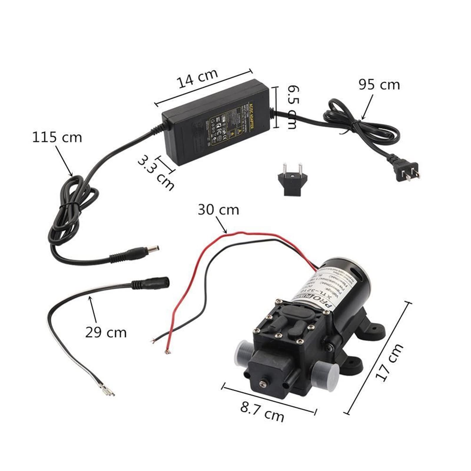 Giardinaggio 12V 100W Pompa Acqua a Membrana Pompa elettrica ad Alta Pressione Irrigazione del Giardino Raccordi per irrigazione (Color : Black-01)