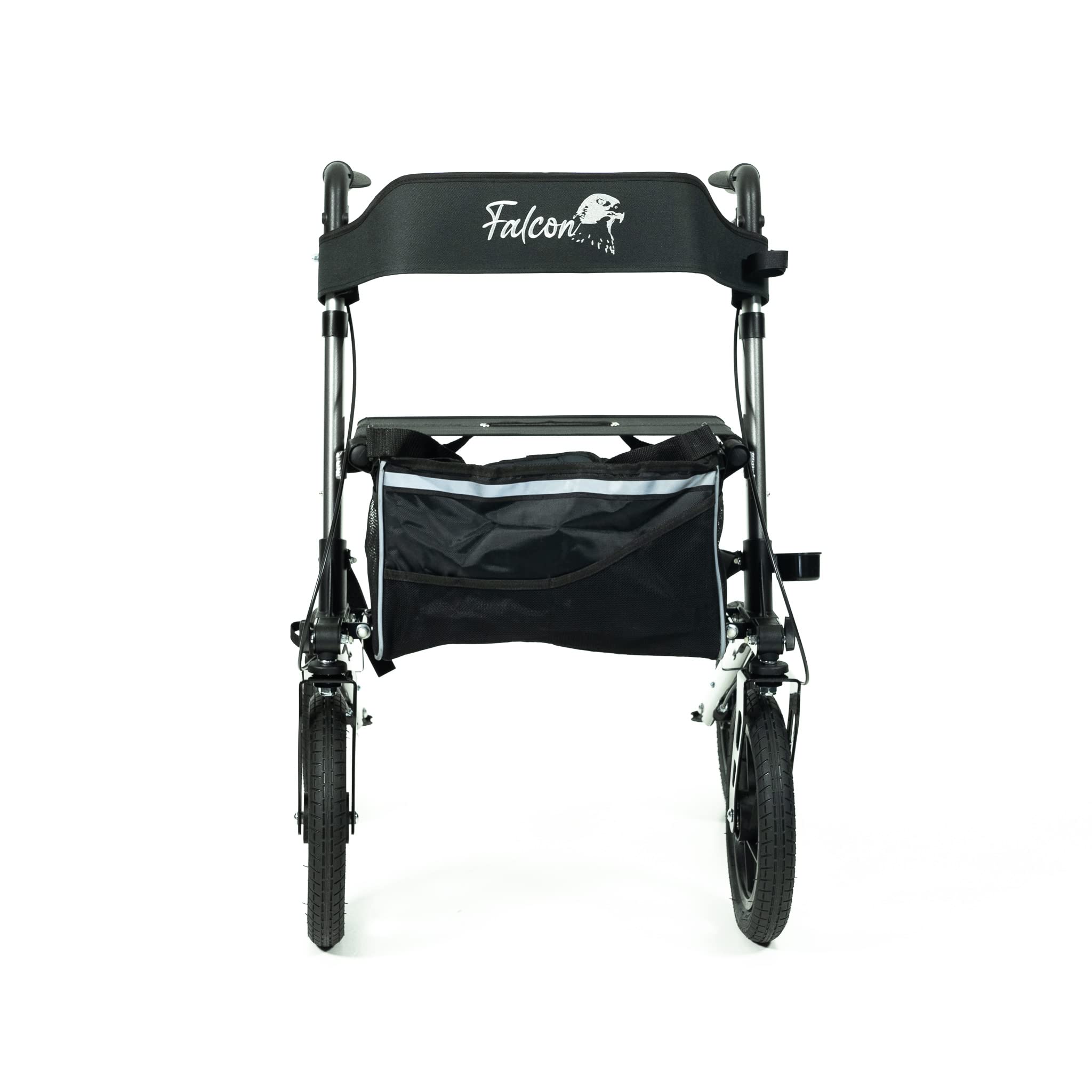 Outdoor Rollator Falcon - mit großen Luftreifen, Geländegängig und Klappbar (Anthrazit)