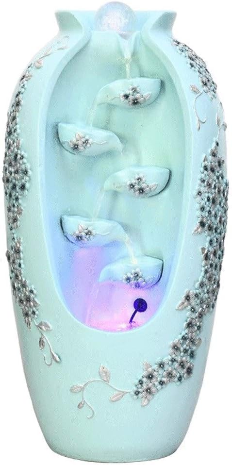 Super Big Clearance! NYKK Outdoor Tabletop Fountain Cascading Indoor Decorative Fountain 23.6 High Fountain with LED Lights Office Living Room Humidifier Indoor Relaxation Desktop Fountain