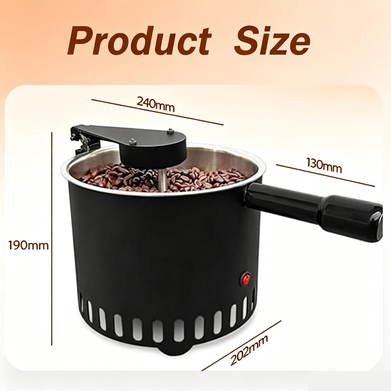 Bandeja de Enfriamiento de Café Eléctrica 500G, Enfriador de Granos Rotatorio con Agitación Automática, 40 Mallas y Tamices de 5 Mm for Asar en Casa