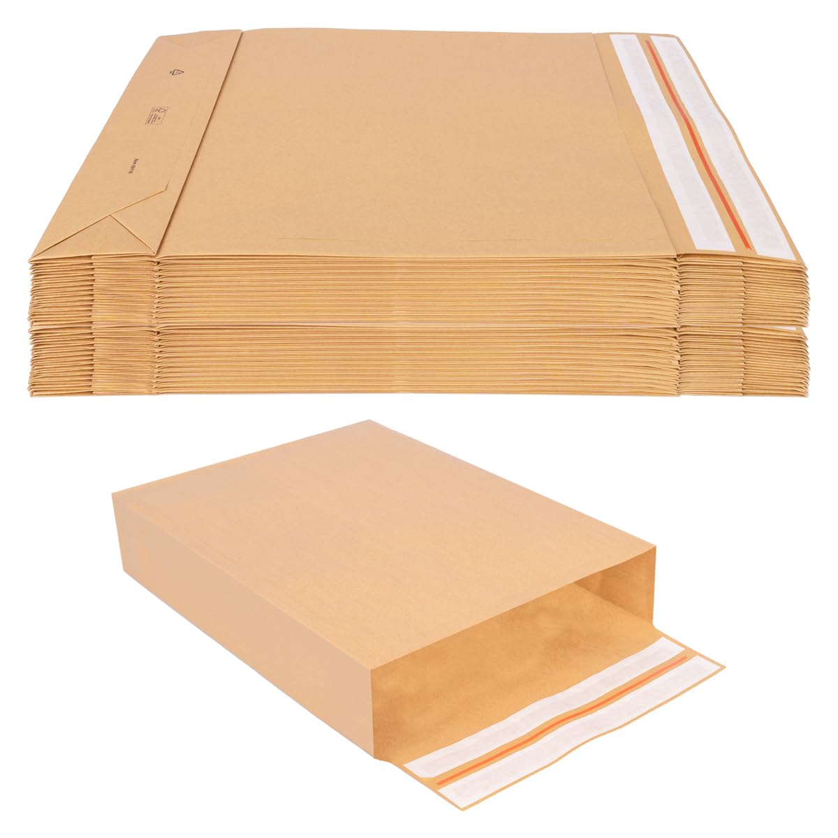verpacking 50 tasche pieghevoli, 570 x 450 x 100 mm, con fondo adesivo, doppia chiusura adesiva e filo